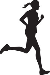Runner Silhouette Vector | Jogging Running Man Woman Athlete Silhouette | Sports Fitness Clipart