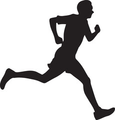 Runner Silhouette Vector | Jogging Running Man Woman Athlete Silhouette | Sports Fitness Clipart