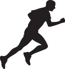 Runner Silhouette Vector | Jogging Running Man Woman Athlete Silhouette | Sports Fitness Clipart