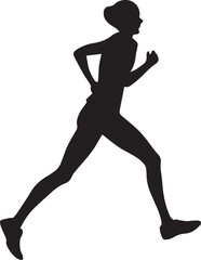 Runner Silhouette Vector | Jogging Running Man Woman Athlete Silhouette | Sports Fitness Clipart