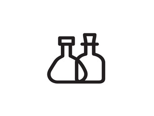 Minimalist Flask Icon in Clean Elegant 2D Vector Artistic Design
