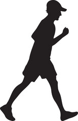 Runner Silhouette Vector | Jogging Running Man Woman Athlete Silhouette | Sports Fitness Clipart