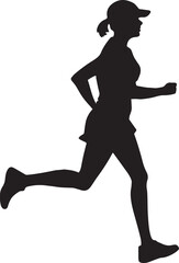 Runner Silhouette Vector | Jogging Running Man Woman Athlete Silhouette | Sports Fitness Clipart
