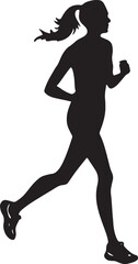 Runner Silhouette Vector | Jogging Running Man Woman Athlete Silhouette | Sports Fitness Clipart