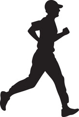 Runner Silhouette Vector | Jogging Running Man Woman Athlete Silhouette | Sports Fitness Clipart