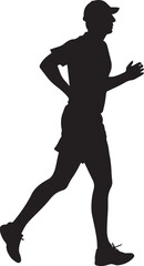Runner Silhouette Vector | Jogging Running Man Woman Athlete Silhouette | Sports Fitness Clipart