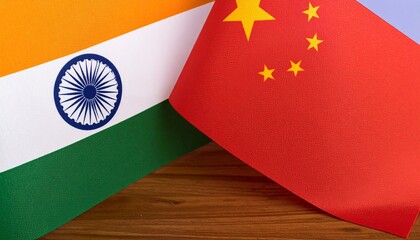 india and china flags together