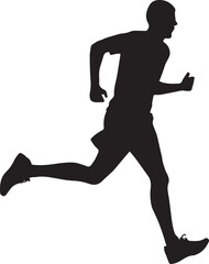 Runner Silhouette Vector | Jogging Running Man Woman Athlete Silhouette | Sports Fitness Clipart