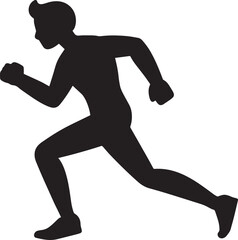Runner Silhouette Vector | Jogging Running Man Woman Athlete Silhouette | Sports Fitness Clipart