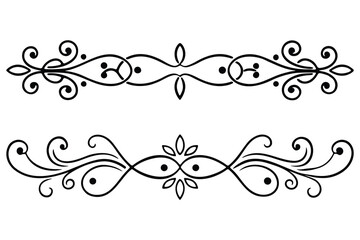 Elegant black flourish ornaments for decorative design elements
