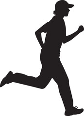 Runner Silhouette Vector | Jogging Running Man Woman Athlete Silhouette | Sports Fitness Clipart