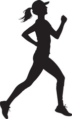 Runner Silhouette Vector | Jogging Running Man Woman Athlete Silhouette | Sports Fitness Clipart