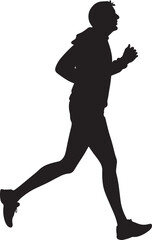 Runner Silhouette Vector | Jogging Running Man Woman Athlete Silhouette | Sports Fitness Clipart
