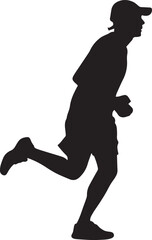 Runner Silhouette Vector | Jogging Running Man Woman Athlete Silhouette | Sports Fitness Clipart