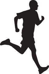 Runner Silhouette Vector | Jogging Running Man Woman Athlete Silhouette | Sports Fitness Clipart