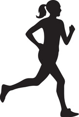 Runner Silhouette Vector | Jogging Running Man Woman Athlete Silhouette | Sports Fitness Clipart