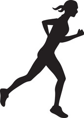 Runner Silhouette Vector | Jogging Running Man Woman Athlete Silhouette | Sports Fitness Clipart