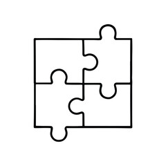 Puzzle Piece Icon for Problem Solving and Connection