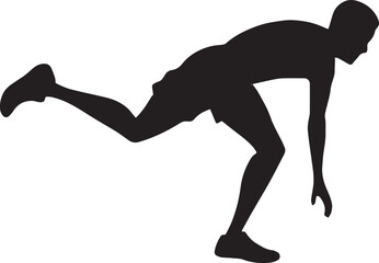 Runner Silhouette Vector | Jogging Running Man Woman Athlete Silhouette | Sports Fitness Clipart