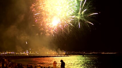 fireworks over the river - Powered by Adobe