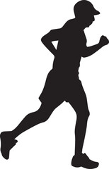Runner Silhouette Vector | Jogging Running Man Woman Athlete Silhouette | Sports Fitness Clipart