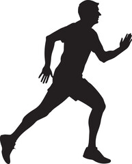 Runner Silhouette Vector | Jogging Running Man Woman Athlete Silhouette | Sports Fitness Clipart