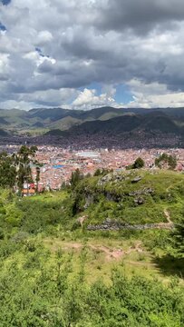 View from Archaeological Complex on Cusco City, Peru