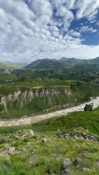 Colca Canyon, a river canyon in southern Peru famed as one of the world's deepest