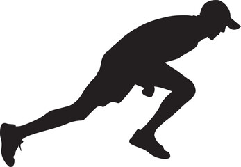 Runner Silhouette Vector | Jogging Running Man Woman Athlete Silhouette | Sports Fitness Clipart