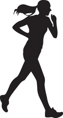 Runner Silhouette Vector | Jogging Running Man Woman Athlete Silhouette | Sports Fitness Clipart