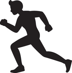 Runner Silhouette Vector | Jogging Running Man Woman Athlete Silhouette | Sports Fitness Clipart