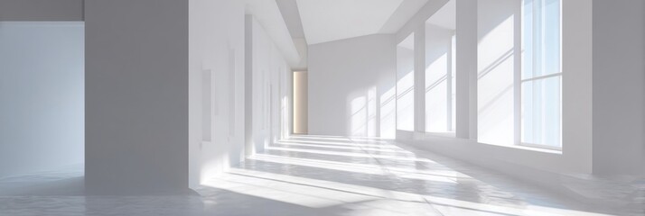 Obraz premium Bright Minimalist Interior with Natural Light and Spacious Design