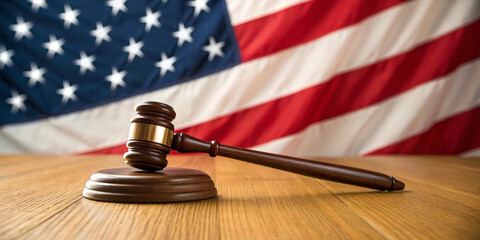 American Flag with Judge Gavel – Patriotic Justice Symbol, Law and Order, Legal System Icon, USA Government Theme, Justice Representation, Court Symbolism, National Pride, Constitution Concept, Law Co