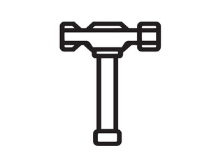Elegant Hammer Symbol in Clean and Minimal Line Art Vector