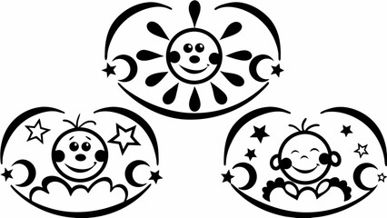 Obraz premium Night collective vector illustration typography design graphic art retro vintage swirl lettering artistic style vector illustration