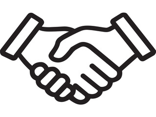 Simple Business Handshake Icon with Minimal Stylish Vector Design