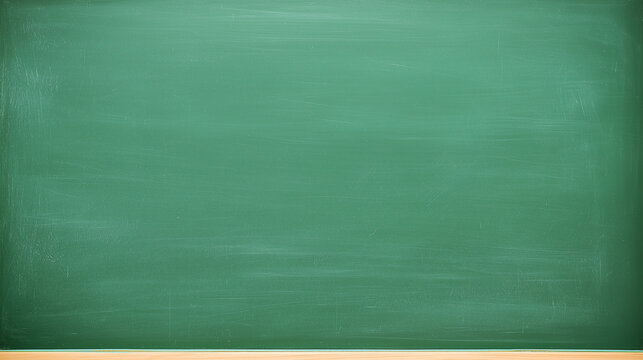 Empty green chalkboard in a school setting, ideal as educational background with copy space