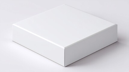 Naklejka premium A minimalist design featuring a square white box on a white surface illuminated by light