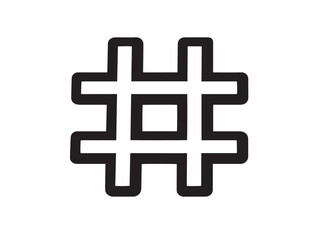 Elegant Minimal Hashtag Symbol with Modern Vector Design
