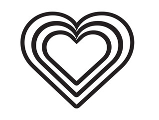 Minimal Heart Icon in Elegant Clean Vector Line Art