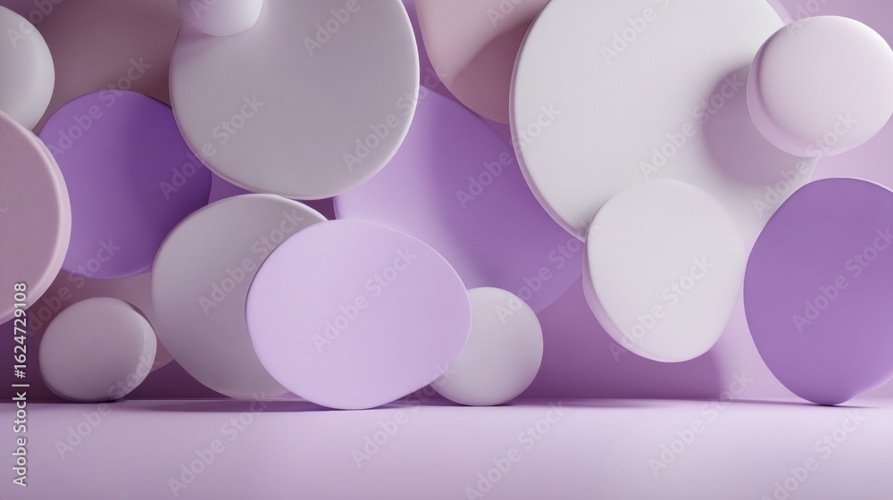 Canvas Prints abstract composition of colorful circles and shapes on purple background