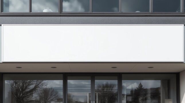 Blank white big rectangular box on shop mockup, sky background