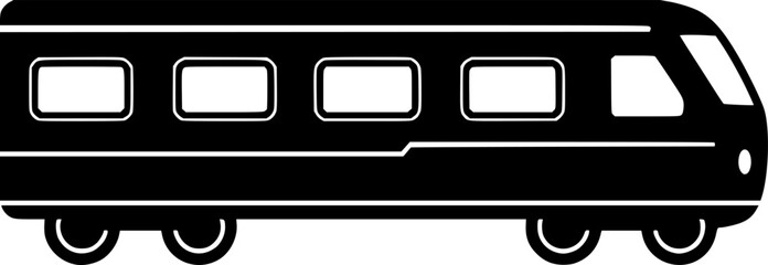Stylized Black and White Image of a Railroad Car with Visible Windows