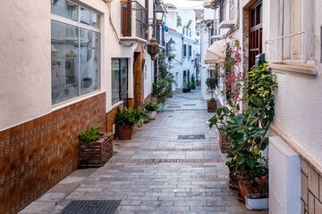 Marbella old town in Andalucia Spain. Streets of Marbella, Spanish typical houses, in the region of Andalucia