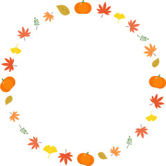 가을 프레임 일러스트. 가을의 아름다운 단풍잎 프레임 배경 일러스트.