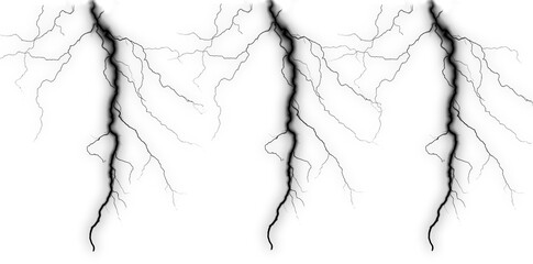 Electric Storm Lightning Strikes Power Energy Dramatic Weather on transparent background