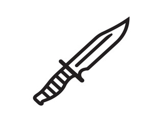 Stylish Minimal Knife Icon Featuring Crisp Line Art Details