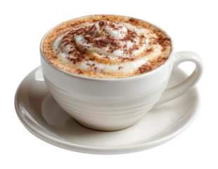 Savoring indulgent hot chocolate in a cozy coffee cup warm atmosphere for ultimate comfort experience isolated on transparent background