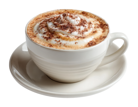 Savoring indulgent hot chocolate in a cozy coffee cup warm atmosphere for ultimate comfort experience isolated on transparent background