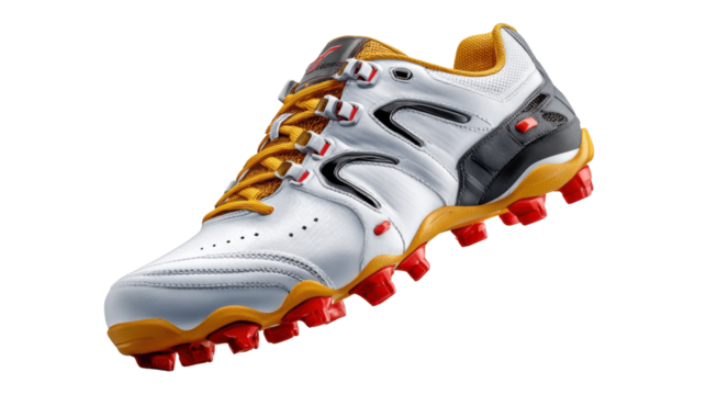 Soccer Shoe in Action: A close-up shot showcasing a pristine, athletic shoe designed for agility and performance, capturing the essence of a competitive spirit. 